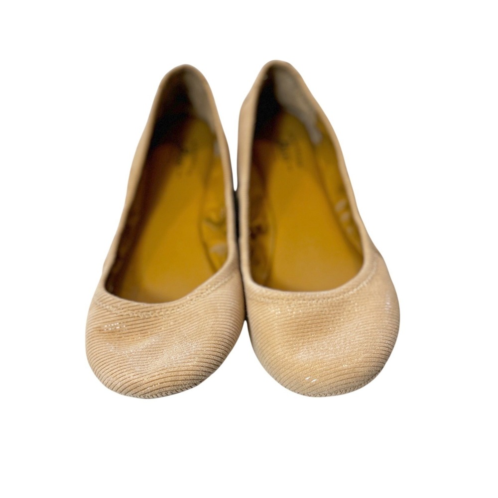 GH Bass Lexi Ballet Flats Tan Ribbed Corduroy Shimmer Shoes Sz. 7M 2086-364R-108